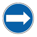 Pictograma vectorial: direcci�n de sentido obligatorio.