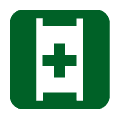 Icono médico camilla, emergencia