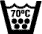 Pictograma textil vectorial: lavado a m�quina agua a 70�C