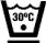 Pictograma textil vectorial: lavado a m�quina 30�C, ciclo Permanent Press (sint�ticos / mezcla)