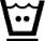 Pictograma textil vectorial: lavado a m�quina agua tibia, ciclo Permanent Press (sint�ticos / mezcla)