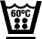 Pictograma textil vectorial: lavado a m�quina agua 60�C, ciclo Permanent Press (sint�ticos / mezcla)