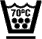 Pictograma textil vectorial: lavado a m�quina agua 70�C, ciclo Permanent Press (sint�ticos / mezcla)