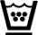 Pictograma textil vectorial: lavado a m�quina agua 70�C, ciclo Permanent Press (sint�ticos / mezcla)