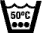 Pictograma textil vectorial: lavado a m�quina agua a 50�C