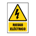 Señal de advertencia de riesgo eléctrico. Pictograma vectorial de peligro alta tensión.