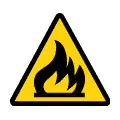 Señal de advertencia de materia inflamable. Pictograma vectorial de peligro de incendio.