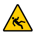 Señal de advertencia de suelo resbaladizo. Icono de riesgo de resbalar en el piso.