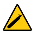 Señal de advertencia de bombonas de gas. Pictograma vectorial de peligro gases a presión.