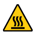 Señal de advertencia de peligro general. Símbolo de precaución en zona de trabajo.