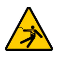 Señal de advertencia de radiación no ionizante. Gráfico de seguridad electromagnética.