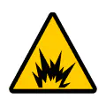 Señal de advertencia de riesgo de explosión. Pictograma vectorial de atmósfera explosiva ATEX.