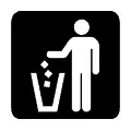 Pictograma vectorial depósito de basura