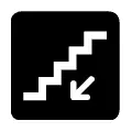 Pictograma vectorial escalera para bajar