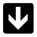 Pictograma vectorial dirección abajo