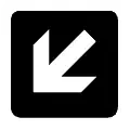 Pictograma vectorial dirección inferior izquierda