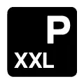 Pictograma vectorial parking para coches grandes