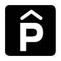 Pictograma vectorial parking cubierto