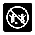 Pictograma vectorial prohibido jugar con pelotas