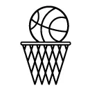Pictograma vectorial balón y cesta del Baloncesto