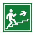 Pictograma vectorial de señal de salida. Icono de evacuación normativa en sentido recto.
