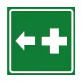 Pictograma vectorial de primeros auxilios. Icono de asistencia médica rápida.