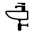 Pictograma vectorial de fontanería, lavamanos