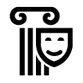 Símbolo vectorial de artes, columna y máscara