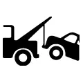Icono vectorial de grúa, remolque de vehículo