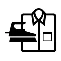 Pictograma vectorial de planchado, plancha y camisa