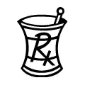 Icono vectorial de farmacia, mortero