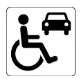 Icono vectorial: vehículo adaptado para personas con discapacidad
