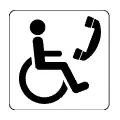 Pictograma vectorial: teléfono accesible desde silla de ruedas
