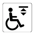 Símbolo vectorial: ascensor accesible con silla de ruedas