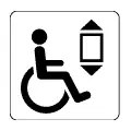 Pictograma vectorial: ascensor accesible con silla de ruedas