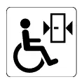 Pictograma vectorial: puerta adaptada para pasar con silla de ruedas