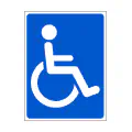 Pictograma vectorial: minusválido en silla de ruedas, persona con discapacidad
