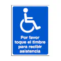 Pictograma vectorial: minusválidos tocar timbre para recibir asistencia, persona con discapacidad en silla de ruedas