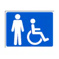 Icono vectorial: asistencia a personas en silla de ruedas, minusválidos