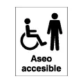 Pictograma vectorial: aseos accesibles a minusválidos en silla de ruedas