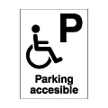 Pictograma vectorial parking accesible a personas en silla de ruedas