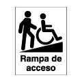 Pictograma vectorial rampa de acceso en silla de ruedas