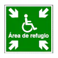 Pictograma vectorial refugio accesible con silla de ruedas