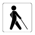 Símbolo vectorial: persona invidente, ciego, minusvalía visual