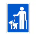 Pictograma vectorial: persona invidente con perro, discapacidad visual, ciego con perro