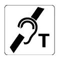 Pictograma vectorial: discapacidad auditiva, falla auditiva, sordo, problemas auditivos