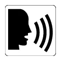 Icono vectorial: persona con discapacidad del habla, mudos