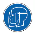 Pictograma vectorial de pantalla protectora. Gráfico de máscara para soldadura.