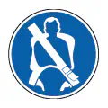 Pictograma vectorial de cinturón de seguridad. Símbolo de uso obligatorio industrial.