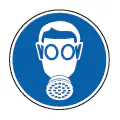 Pictograma vectorial de máscara protectora. Gráfico para entornos con contaminantes.